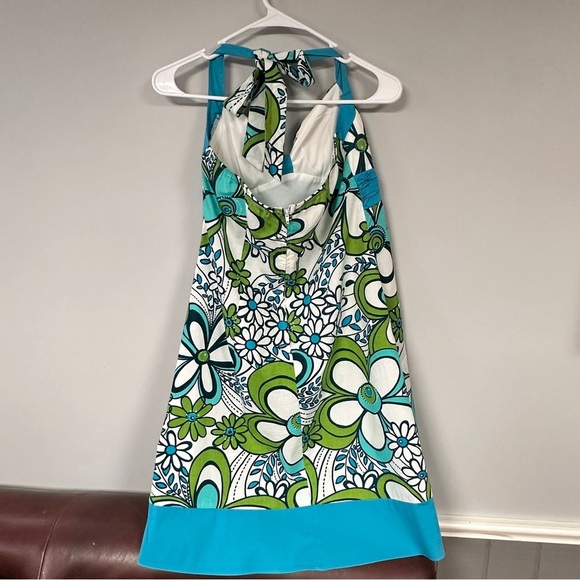 Trixxi Floral Halter Sundress Retro Flowers Party Resort Travel Y2K,  Belt,  7 - Picture 3 of 9